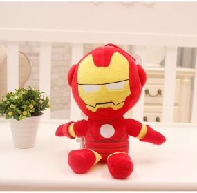 Disney Anime Plush Toy Spider-Man Doll Marvel Avengers Soft Plush Hero Captain America Iron Man Kids Christmas Gifts (Height: 27cm, Color: Iron Man)