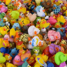 Assorted Rubber Ducks Toy Duckies for Kids and Toddlers;  Bath Birthday Baby Showers Classroom;  Summer Beach and Pool Activity;  2" Inches (Multiple (type: 100-pack)