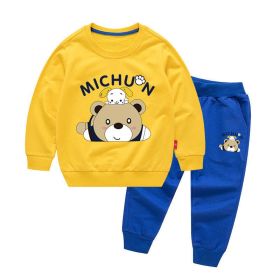 Baby Cartoon Bear Graphic Hoodie With Trousers Sets (Size/Age: 130 (7-8Y), Color: Ivory)