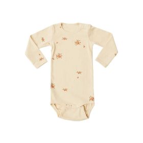 Baby Girl Floral Pattern Cotton Onesies With Pant 1 Pieces Sets (Size/Age: 80 (9-12M), Color: Apricot)