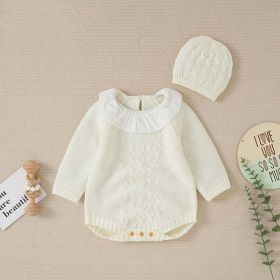 Baby Girl 1pcs Solid Color Doll Neck Design Triangle Onesies (Size/Age: 66 (3-6M), Color: White)