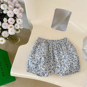 Baby Solid Color Puff Sleeve Blouses Combo Shorts Sets (Size/Age: 73 (6-9M), Color: Blue)