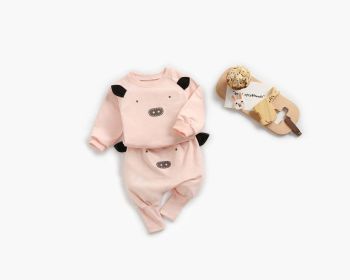 Baby Cartoon Animal Pattern Hoodie Combo Big PP Pants Sets (Size/Age: 80 (9-12M), Color: Light Pink)
