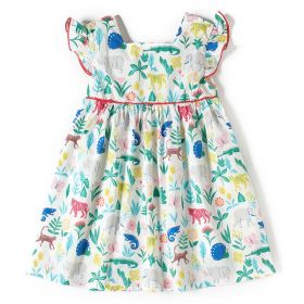Girl Kids Doll Collar Sleeveless Dress In Summer Outfit Wearing (Size/Age: 90 (12-24M), Color: Green)
