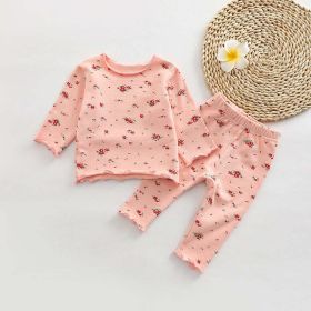 Baby All Over Print Pattern Tops Combo Pants Lovely Sets Home Clothes (Size/Age: 66 (3-6M), Color: pink)