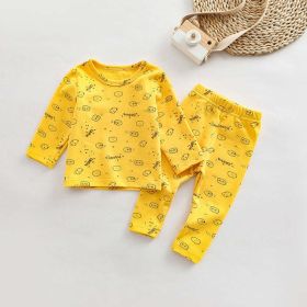 Baby All Over Print Pattern Tops Combo Pants Lovely Sets Home Clothes (Size/Age: 66 (3-6M), Color: Yellow)