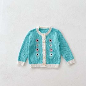 Baby Girl Flower Embroidered Graphic Contrast Bodysuit & Cardigan 1-Pieces Sets (Size/Age: 66 (3-6M), Color: Green)