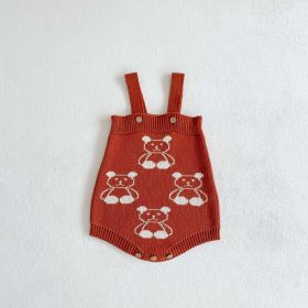 Baby Girl Cartoon Bear Embroidered Graphic Knitted Sleeveless Bodysuit & Cardigan 1-Pieces Sets (Size/Age: 100 (2-3Y), Color: White)