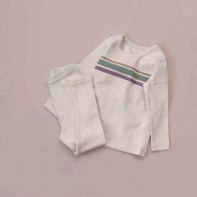 Baby Various Print Pattern Soft Cotton Clothes Sets Tracksuit (Size/Age: 90 (12-24M), Color: White)