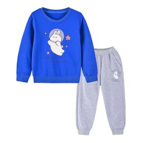 Baby Girl Cute Bunny Graphic Hoodie Combo Loose Trousers Soft Cotton Sets - 2 (Size/Age: 90 (12-24M), Color: Silver)