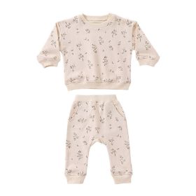 Baby Western Print Pattern Long Sleeve Casual Hoodie Sets Home Clothes (Size/Age: 90 (12-24M), Color: beige)