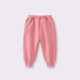 Baby Embroidered Pattern Fleece Hoodies Sets (Size/Age: 110 (3-5Y), Color: Light Pink)