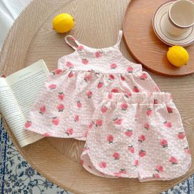 Baby Animal Print Sling Tops Combo Shorts 2-Pieces Sets (Size/Age: 90 (12-24M), Color: pink)