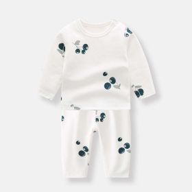 Baby 1pcs Allover Fruit Graphic Long Sleeve Bottoming Shirt & Trousers Sets (Size/Age: 100 (2-3Y), Color: Blue)