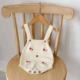 Baby Girl Embroidered Pattern Sleeveless Onesies With Cardigan Sets (Size/Age: 66 (3-6M), Color: Apricot)