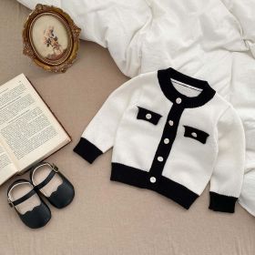 Baby Color Matching Design Sleeveless Onesies With Cardigan Sets (Size/Age: 73 (6-9M), Color: White)
