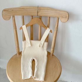 Baby Solid Color Jumpsuit With Dot Graphic Crewneck Sweater (Size/Age: 100 (2-3Y), Color: White)