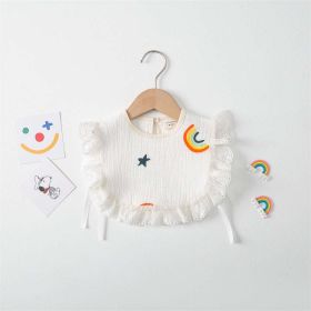 Baby Printed Pattern Lace Belt Design Bibs For Newborn Baby (Size/Age: S (0-3Y), Color: beige)