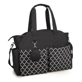 Baby Nappy Diaper Bag with 14 Pockets 2 Burp Cloths Multifunctional Diaper Changing Tote Bag with Adjustable Messenger Strap Pacifier Case Diaper Shou (Color: black)