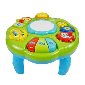 Toddler Musical Learning Table Educational Baby Toys Musical Activity Table Learning Center for 6+ Months Boys Girls Gift (type: L_Green)