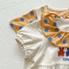 Baby Girl Embroidery Bear Pattern Short Sleeved Onesies