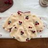 Baby Cherry Pattern Fleece Thickened Warm Onesies Outfits