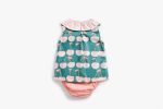 Baby Girl Cherry Print Ruffle Design O-Neck Tops Combo Shorts Sets In Summer