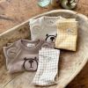 Baby Cute Bear Pattern Shirt Combo Plaid Pattern Pants Sets Home Clothes