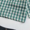 Baby Plaid Graphic Tops And Solid Shorts With Hat 1Pieces Sets