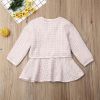 Baby Girl Contrast Design Long Sleeved Dress Combo Plaid Pattern Coat Chanel's Sets