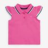 Baby Girl Heart Embroidered Pattern Polo-Neck Shirt And Layered Solid Short Skirt Sets
