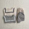 Baby Girl Solid Color Big Lapel Design Shirt Combo Shorts Sailor Style Sets