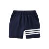 Baby Boy 1pcs Side Striped Design Quarter Button Lapel T-Shirt Combo Medium Pants Sets