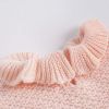 Baby Girl 1pcs Ruffle Neck Solid Shirts And Belted Triangle Shorts Fall Winter Knit Sets