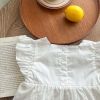 Baby Girls Embroidered Pattern Hollow Carved Design Dress With Hat In Summer