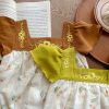 Baby Girl Floral Print Embroidered Design Square Collar Ruffle Sleeved Onesies
