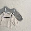 Baby Girl Solid Color Big Lapel Design Shirt Combo Shorts Sailor Style Sets