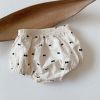 Baby Girl Bow & Polka Dot Graphic A-Line Long Sleeves Shirt Combo Triangle Shorts 1 Pieces Sets