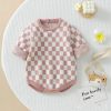 Baby Checkerboard Pattern Quality Knit Onesies