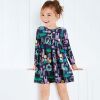 Baby Girl Print Pattern Long Sleeve Soft Cotton Princess Dress