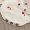 Baby Girl Embroidered Pattern Sleeveless Onesies With Cardigan Sets