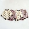 Baby Print Pattern Crewneck Long Sleeve Tops With Pants Sets
