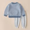 Baby Cartoon Bunny & Striped Graphic Pullover Sweater Combo Trousers 2 Pieces Sets