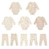 Baby Floral Print Pattern Side Buckle Design Cute Thin Style Air Conditional Clothes Sets
