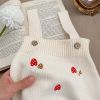 Baby Girl Embroidered Pattern Sleeveless Onesies With Cardigan Sets