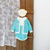 Baby Girl Flower Embroidered Graphic Contrast Bodysuit & Cardigan 1-Pieces Sets