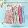 Girl Kids Doll Collar Sleeveless Dress In Summer Outfit Wearing