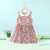 Girl Kids Doll Collar Sleeveless Dress In Summer Outfit Wearing