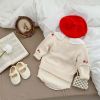 Baby Girl Embroidered Pattern Sleeveless Onesies With Cardigan Sets