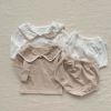 Baby Girl Bear Patched Pattern College Style Onesies & Sets